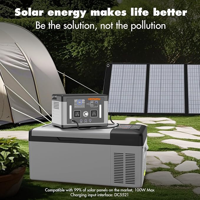 700W 577Wh Portable Power Station, 120V Pure Sine Wave AC, PD 60W Fast Charge Solar Generator, 1000W Surge Inverter Power Bank Home Backup Battery for CPAP, Camping, RV, Outage
