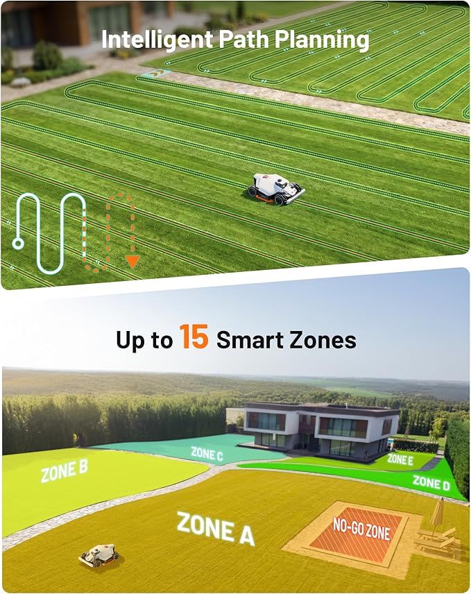 Mammotion LUBA 3 AWD 1500H Robot Lawn Mower, with Washstand Shipped Separately, 0.37 Acre, 360° LiDAR+Dual-Camera AI Vision, AWD for 80% Slopes, 15 Multi-Zone Management, Cut Height 2.2"-4.0"