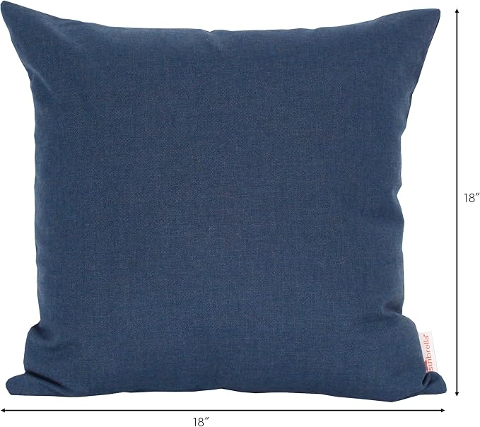 Outdoor/Indoor Sunbrella Throw Pillows Square Set of 2 Pieces 18 inch x 18 inch Cast Harbor - Cover Only, Insert Not Included