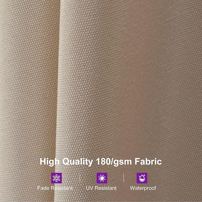 PURPLE LEAF 13ft Double-Sided Patio Umbrella with Base Included Market Rectangle Umbrella Outdoor Table Umbrella with Crank for Pool Garden Deck, Khaki