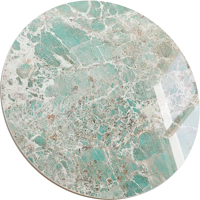 ZL ZELing Round Sintered Stone Table Top 23.6",Replacement Table Top for Indoor & Outdoor - Heat/Scratch Resistant Waterproof Ceramic DIY Desktop, Patio/Balcony/Bistro/Café & Dining Room (Green)