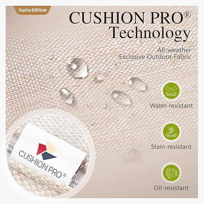 Sophia & William Oversized Patio Furniture Set with Fire Pit Table, Outdoor Wicker Rattan Sectional Sofa 8 Piece Patio Conversation Set for Deck, Backyard, Porch, Outside(45-Inch Fire Pit,Beige)