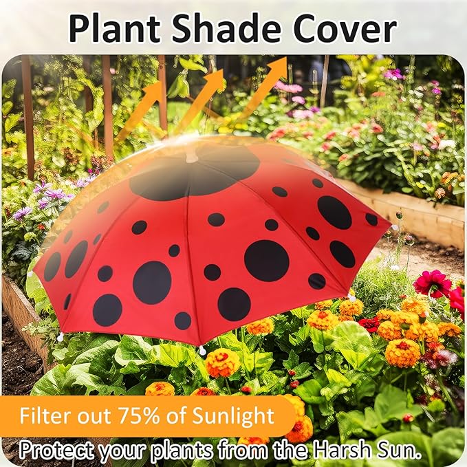 Plant Umbrellas for Outdoor Plants, Large Garden Plant Umbrella Shade Upgraded Adjustable Angle Height for Potted Plants Garden Beds