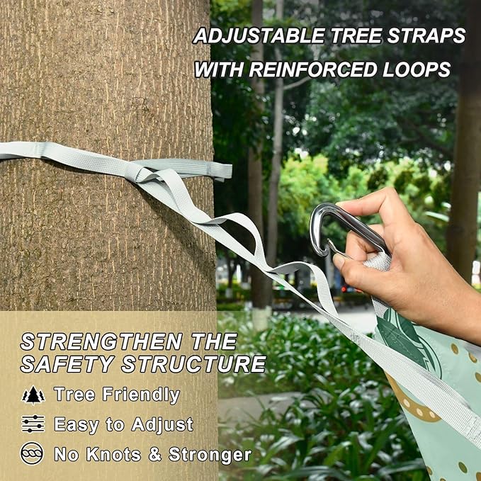 Hammocks for Outside Four-Leaf Clovers Camping Hammock Portable Hammocks with Tree Straps and Carry Bag Camping Accessories for Hiking Beach Outdoor