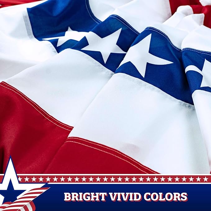 G128 10 Pack: USA Pleated Fan Flag, 2x4 Feet American USA Bunting Decoration Flags Printed Patriotic Stars & Stripes with Canvas Header and Brass Grommets