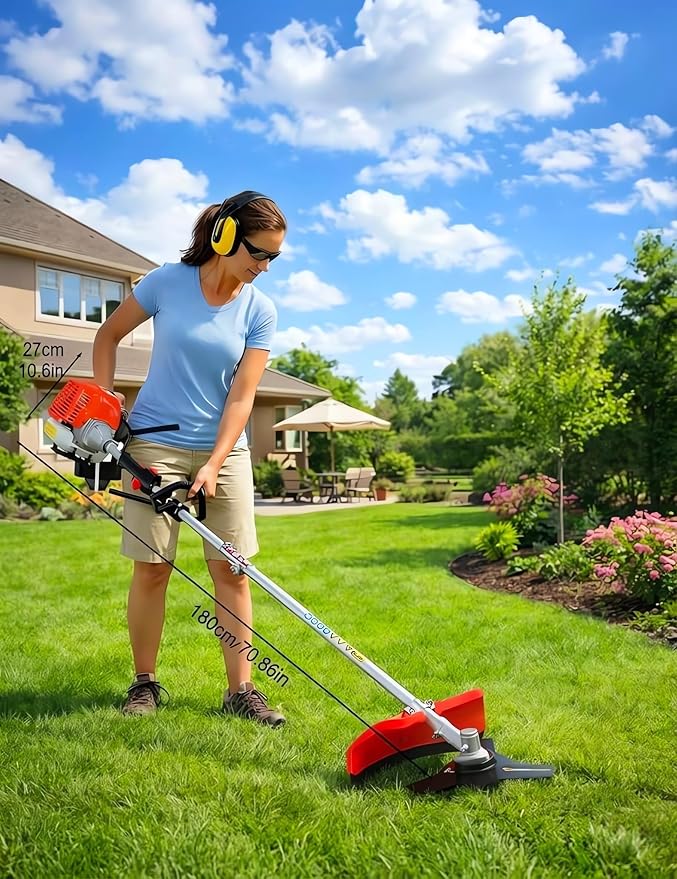 52CC 2-Stroke Gas Weed Wacker, 5 in 1 Gas Weed Eater, 2026 Upgraded Weed Eater Gas Powered, 9500rpm High Power Gas Hedge Trimmer, Brush Cutter for Yard, Garden, with EPA & CE-MD Certification