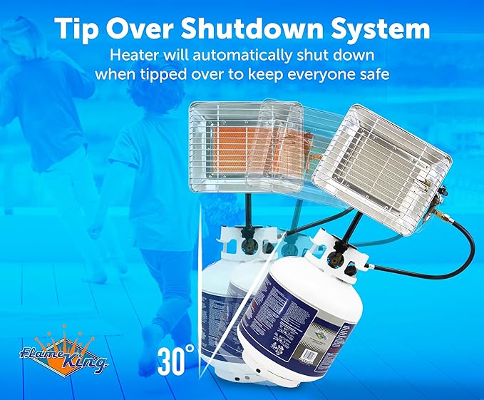 Flame King GS4200EP 13,000 BTU Propane Tank Top Heater, Great for Outdoor Jobs, Construction Sites, Campsites, Thawing and Heating Purposes Silver