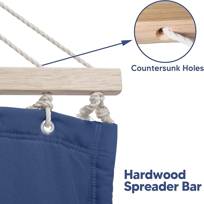 SUNCREAT Hammocks for Outside with Stand, Sunshade, Porch Hammock and Stand, 475 lbs Capacity, Patent Pending, Navy