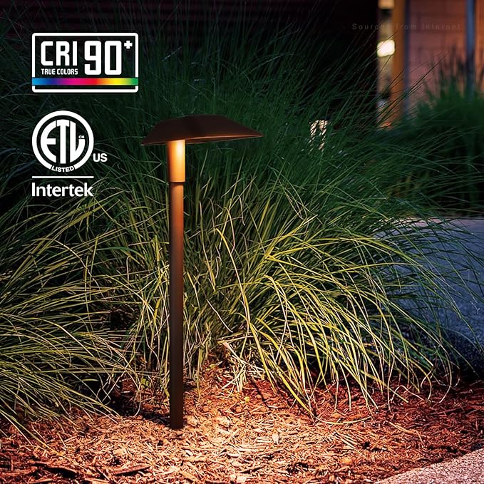 LEONLITE 5CCT Anti-Glare Low Voltage Pathway Lights, 5W Wired LED Landscape Path Lights, Aluminum IP65 Outdoor Landscape Lighting for Walkway Yard, 1800K/2700K/3000K/4000K/5000K, ETL, Pack of 6