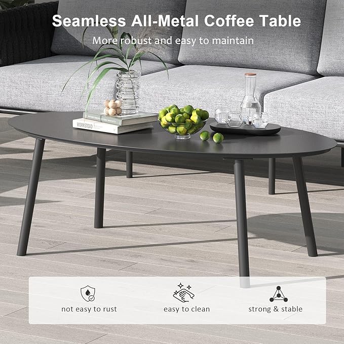 LayinSun 7 Piece Outdoor Furniture Set with Coffee Table, Modern Rope Woven Patio Conversation Sofa Set with Olefin Braid and Deep Seating