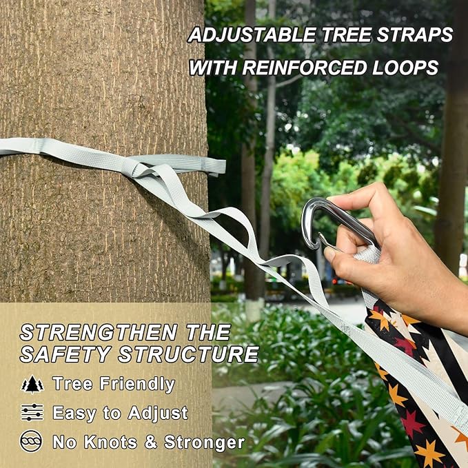 Camping Hammock Outdoor Hammocks for Outside Aztc Beach Trees Portable Lightweight with Pockets Tree Straps Indoor