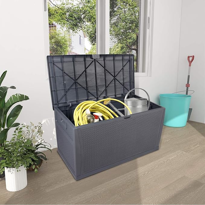 120 Gallon 460L Deck Box-Organization and Storage for Patio Furniture Outdoor Garden Tools Outdoor Storage Outdoor Storage Box for Patio Furniture, Patio Cushions, Gardening Tools, Pool Supplies