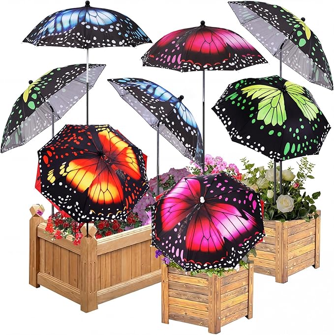 Plant Umbrellas for Outdoor Plants, Large Garden Plant Umbrella Shade Upgraded Adjustable Angle Height for Potted Plants Garden Beds