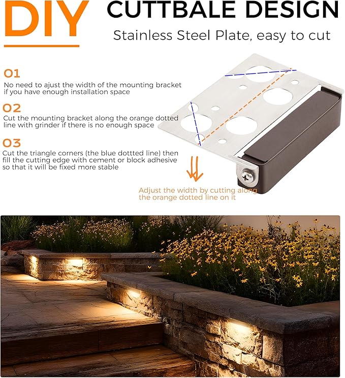 CLOUDY BAY [6 Pack] 4 Inch 12V-15 VAC/DC Low Voltage Hardscape Lighting Paver Light,Retaining Wall Lights Outdoor,IP65 Waterproof, 3W 2700K Soft White,Frost Lens Deck Step Light