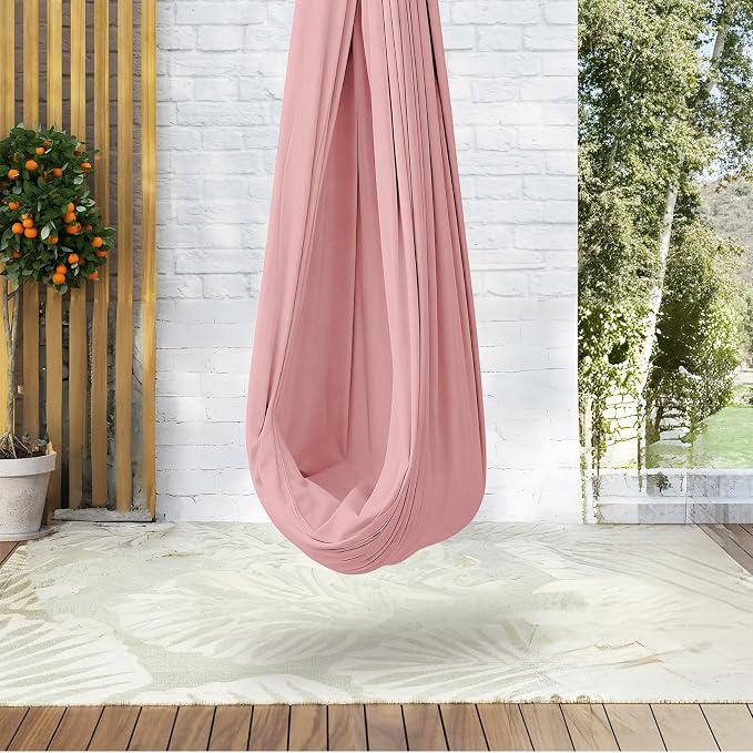 Sensory Swing, Indoor Outdoor Cuddle Hammock for Kids and Adults, with Heavy Duty Hardware, 360° Swivel, Calming Swing for Autism, ADHD and Sensory Integration