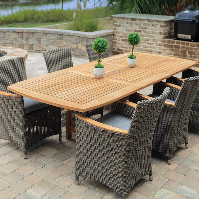 Royal Teak Collection FER8 Rectangular Family Expansion Teak Table, 72/96-Inch