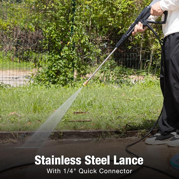 BILT HARD 1.76 GPM 2300 PSI Electric Pressure Washer, Power Motor with Stainless Steel Wand, 4 Spray Nozzles, Built-in Detergent Tank, 20Ft Hose, 35Ft Power Cord for Cars/Driveway/Fences/Home/Patios