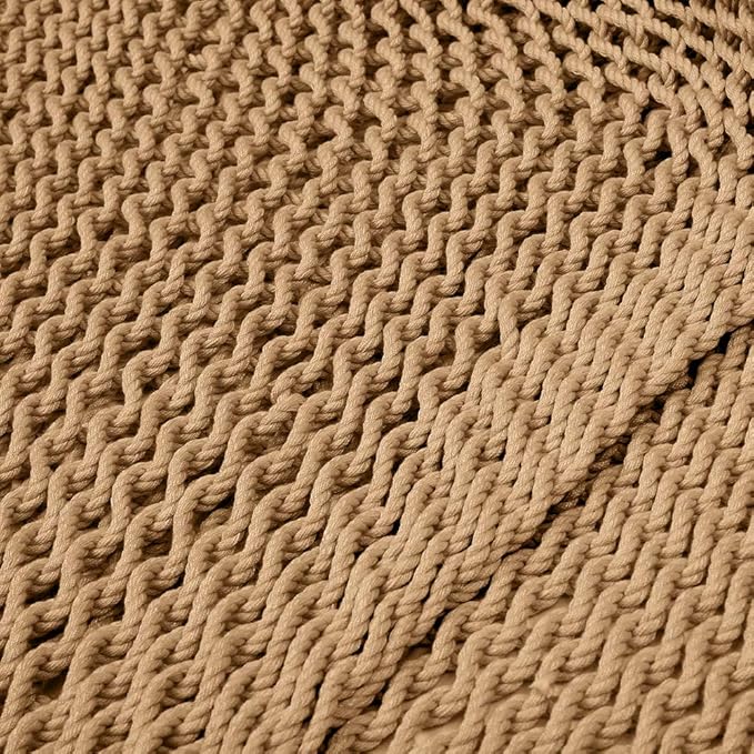Large Hammock Swing Seat with Tassels(Coffee)