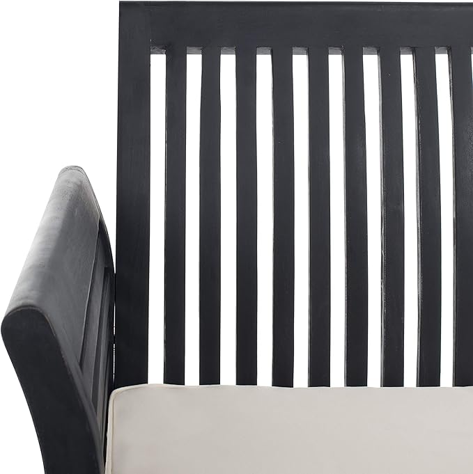 SAFAVIEH Outdoor Collection Carson Black/ White Cushions 4-Piece Conversation Patio Set