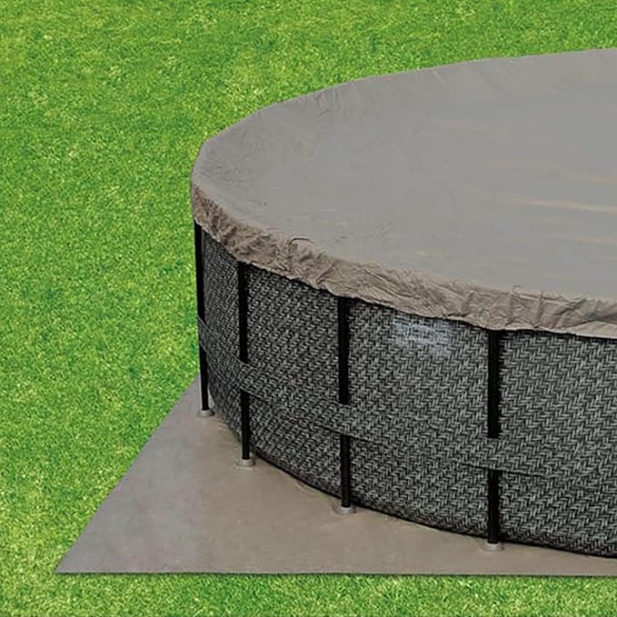 Summer Waves P4A01648B 16ft x 48in Above Ground Frame Outdoor Swimming Pool Set w/ Filter Pump, Pool Cover, Ladder, Ground Cloth, & Maintenance Kit