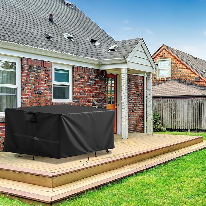 Outdoor Square Table Cover 120Inch,Waterproof Patio Square Furniture Covers,Heavy Duty Outside Squares Furniture Cover - 120 x 120 x 34 Inch