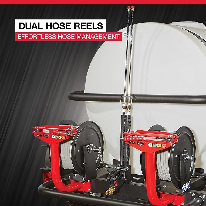 NorthStar Hot Water Commercial Pressure Washer Trailer with 2 Wands — 4000 PSI, 7.0 GPM, NorthStar Engine, 525-Gal. Water Tank