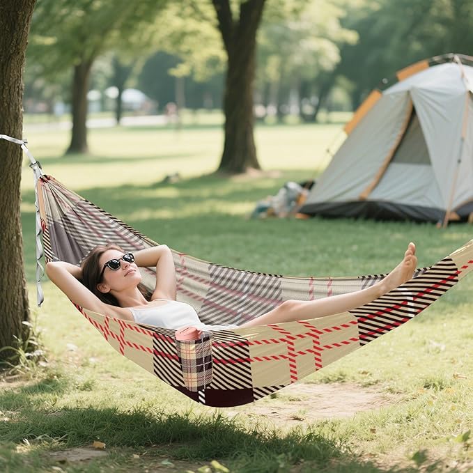 Orange Brown Square 330lb Capacity Hammocks Rope Hammock for Outside Patio Backyard Poolside amacas para patios con Base de adultos