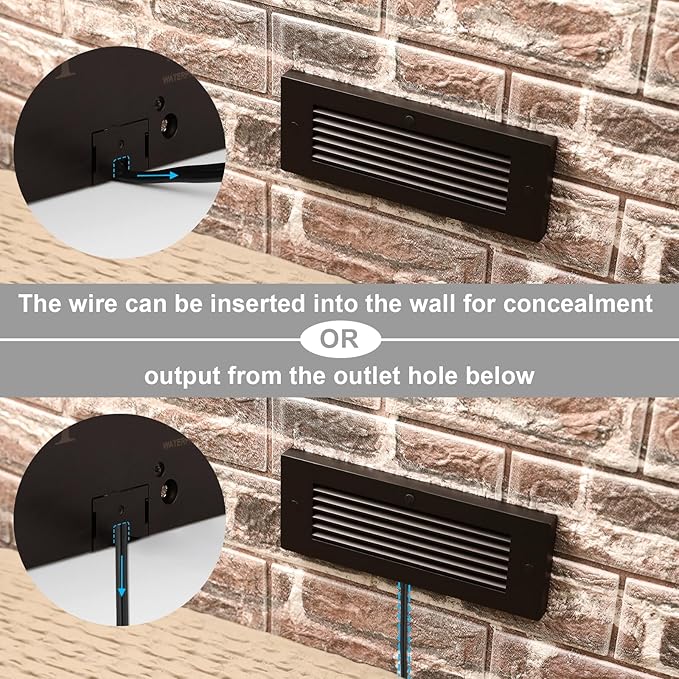 Color Changing RGB Low Voltage Deck Lights, 5W, 8.7 Inch 12V Waterproof Wired Outdoor Stair Lights for Steps, Decks, Fences, Stairwell, Large Area Glare Free Surface Mount, Bronze, ETL, 1PK