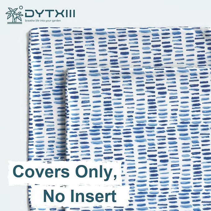 DYTXIII Pack of 2 Outdoor Waterproof Pillow Covers ONLY, 18"x18" Square Decorative Double Printed Throw Pillow Cases for Patio Couch Porch Furniture, Pebble Blue