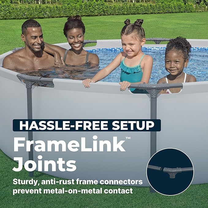 Bestway Steel Pro MAX 10' x 30" Above Ground Pool, Round Metal Frame Outdoor Swimming Pool Set with Filter Pump & Type I Cartridge, Gray