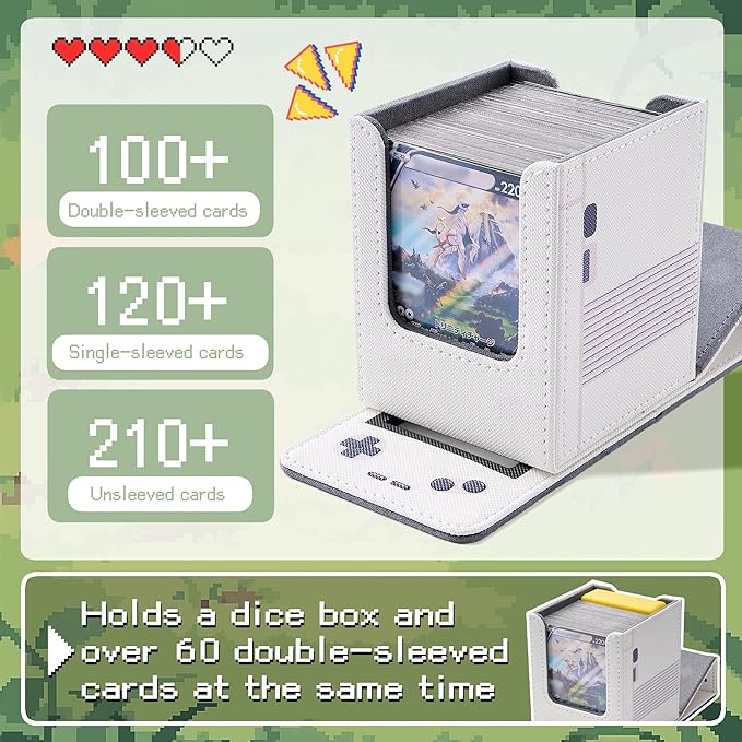 Venssu White Retro Gaming Console Appearance Deck Box and Chinese Takeout Deck Box Bundle