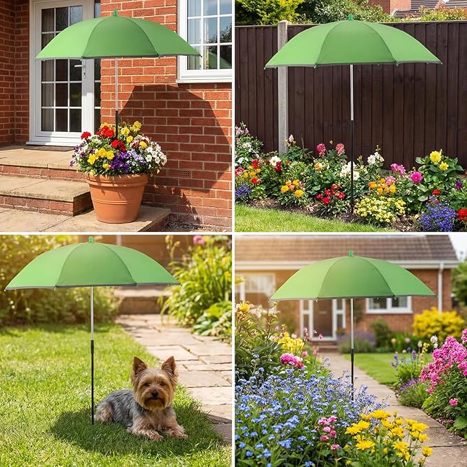 Prudiut Plant Umbrellas for Outdoor Plants, UV Garden Umbrella Shade from Intense Sunlight, Adjustable Height Plant Shade Umbrella with Reflective Strip for Potted Plants, Garden Bed and Flower Pot