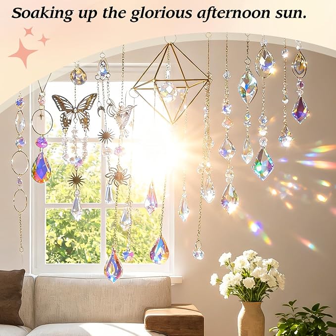 500 Pcs DIY Suncatchers Kits for Adults, Crystal Sun Catchers Rainbow Maker, Art and Crafts for Adults, Hanging Decorative Suncatchers for Windows, Home, Parties and Weddings