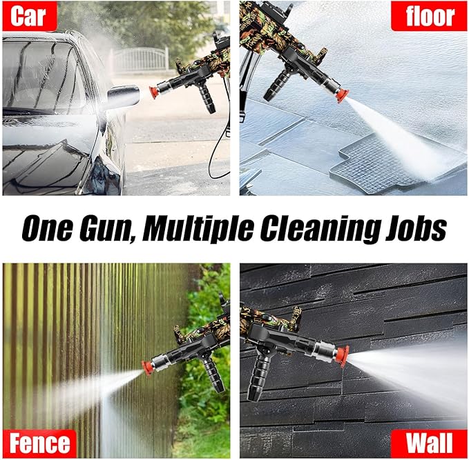 Swivel Pressure Washer Gun 3600 PSI – Easy Pull Trigger Handle with 3/8" Quick Connect Plug, Foam Cannon Compatible for Car, Home & Outdoor Cleaning (Green)