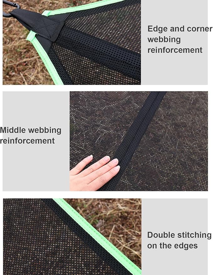 Outdoor Camping Hammock, 13ft Square Hammock Max 550 Lbs for 2-5 Adults Kids, Multi Person Tree Hammock with 4 Ratchet Tie Down Straps & Net Pocket