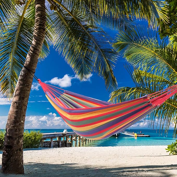 YKS Canvas Hammock (79 Inch × 34 Inch, 330 Pounds Maximum Capacity)