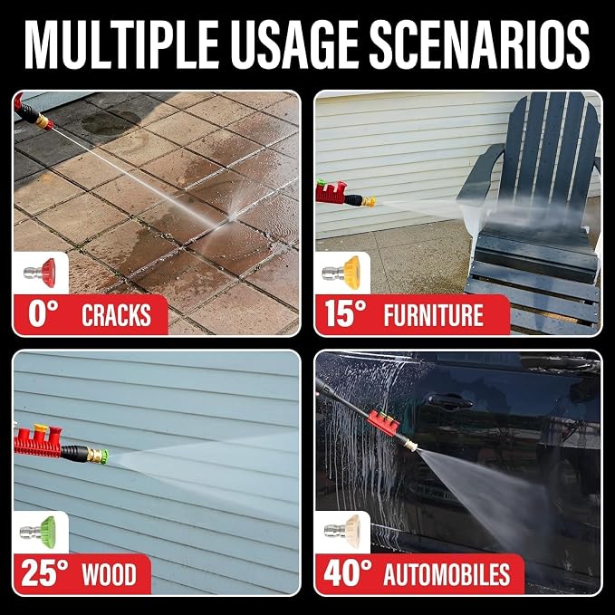 MZK 4800PSI Pressure Washer with 4 Quick-Connect Nozzles, Foam Cannon for Easy Replacement, High-Pressure Cleaning of Cars, Fences, Driveways