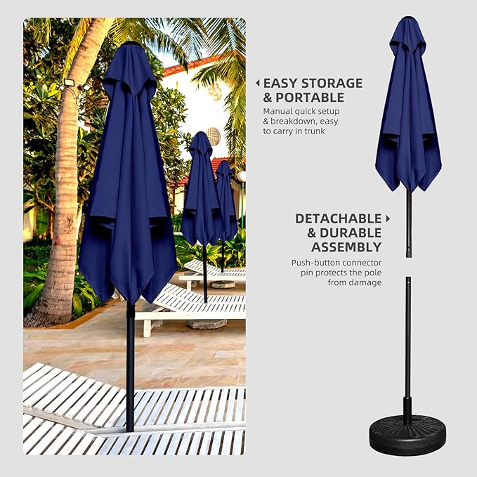 4.9ft Mini Square Patio Umbrella - UV 50+ Waterproof & Easy Setup | Outdoor Table Umbrella for Deck, Balcony, Garden, Lawn, Backyard, Market