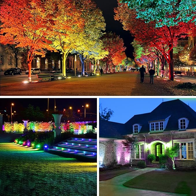 LED Flood Light Outdoor 50W, 500W Equivalent 5000LM Color Changing Stage Spotlight with APP Control, DIY Scenes - Timing - Warm White 2700K - Smart RGB Landscape Uplight, 43 Modes, IP66 Waterproof