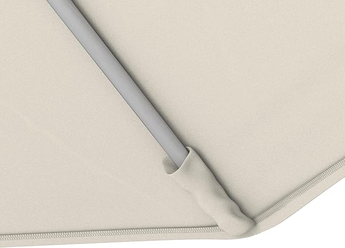 California Umbrella 11Ft Sunbrella Patio Umbrella, Fiberglass Ribs, Hand-Crank, Tilt-Collar, White Frame, Canvas Fabric