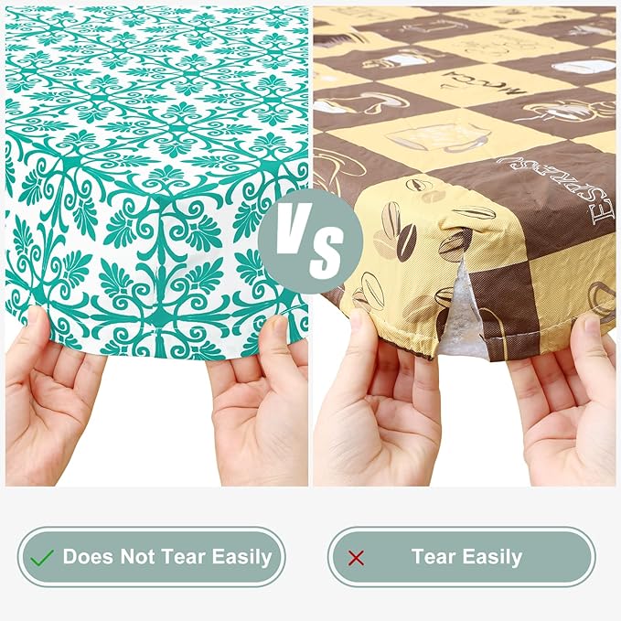 misaya Picnic Table Cover with Bench Cover, Waterproof Elastic Fitted Tablecloth for 6 Foot Tables, Rectangle Washable Polyester Tablecloths for Picnic, Camping, Outdoor (Teal, 30" x 72")