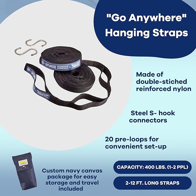 Adventure Camping Hammock & Hammock Straps by Yellow Leaf Hammocks - Fits 1-2 PPL, 400lb max, Weathersafe, Super Strong, Easy to Hang, Ultrasoft, Easy to Pack - Color: Blue & Green