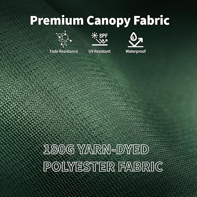 9FT Solar Umbrella 32 LED Lighted Patio Umbrella Table Market Umbrella w/Tilt and Crank, UV-Resistant Outdoor Umbrella for Pool, Garden, Deck, Forest Green