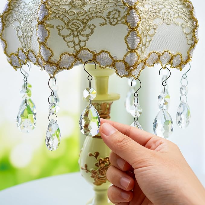 10 Pcs 3 Inch Clear Crystal Bauhinia Prisms Chandelier Decor | Clear Crystal Bauhinia Prisms Pendants Chandelier Replacement Beads Suncatcher Hanging for Window Wedding DIY Craft Decor