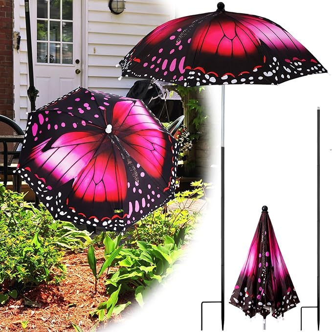 Plant Umbrellas for Outdoor Plants, Large Garden Plant Umbrella Shade Upgraded Adjustable Angle Height for Potted Plants Garden Beds