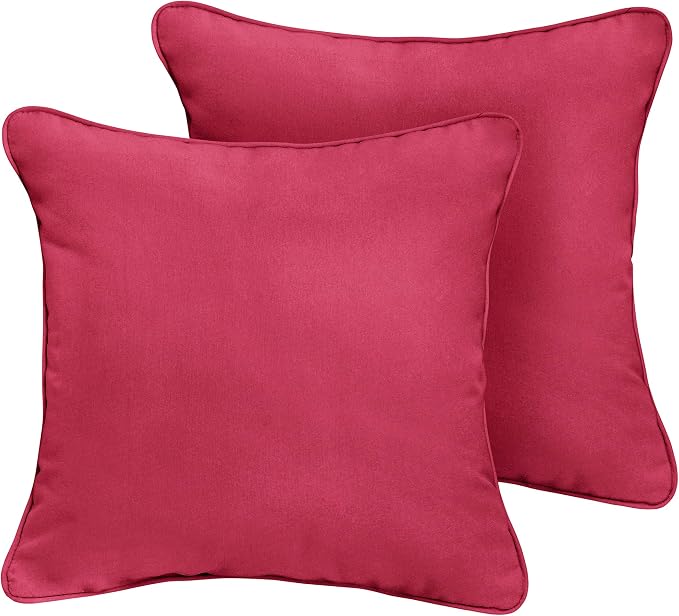 Sorra Home x Sunbrella - Square Pillows (Set of 2), Canvas Hot Pink