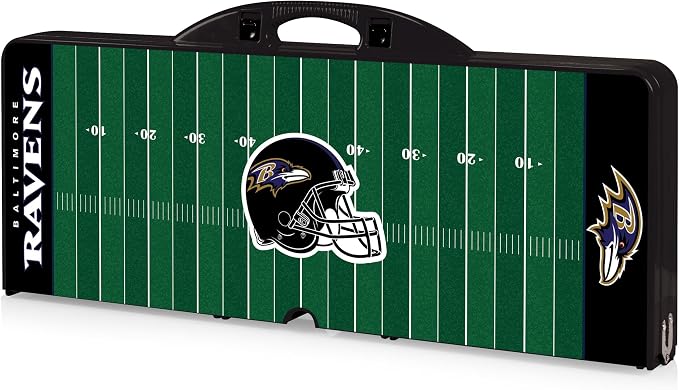 PICNIC TIME NFL Picnic Table Portable Folding Table with Seats and Umbrella