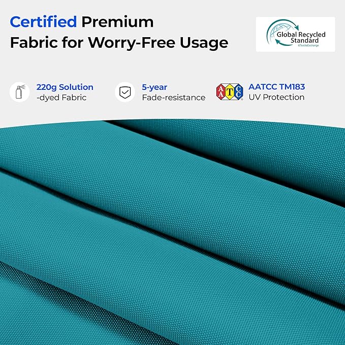 HOMSHADE 9FT 3-Tiers Outdoor Patio Umbrella with 5-Year Fade Resistant,Vented Outdoor Commercial Market Umbrella with UPF50+ UV Protection & Push Button Tilt and Crank for Pool,Backyard(Light Blue)