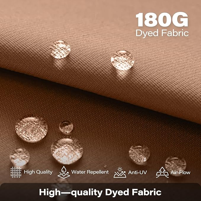 EO Living 15ft Large Patio Umbrella, Double-Sided Rectangle Outdoor Umbrella with Base Included, Table Umbrella for Poolside Deck Market (Beige)
