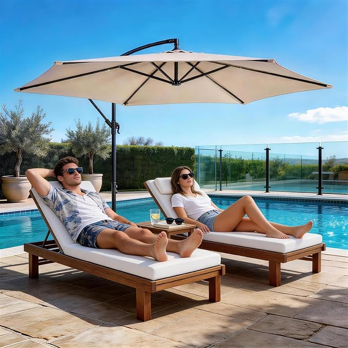Bonnlo Patio Umbrella with Easy Push Button Tilt Outdoor Patio Umbrella Backyard Market Table Umbrella
